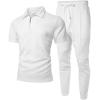 imageUOUA Mens Sweat Suits Set Tracksuit 2 Piece Outfits Short Sleeve Casual Sweatshirt ampamp Loose Jogging PantsWhite