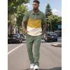 imageUOUA Mens Sweat Suits Set Tracksuit 2 Piece Outfits Short Sleeve Casual Sweatshirt ampamp Loose Jogging PantsYellowblockgreen