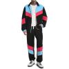 imageUOUA 80s Outfit Men 90s Tracksuit Costumes Halloween 70s Windbreaker Jacket Track Suit 2 Piece Hip Hop SetBlack