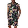 imageUOUA Men 80s Outfit 90s Costume 2 Piece Shorts Set Themed Party ClothesGreenplants Tiger