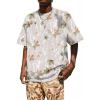 imageUOUA Mens Graphic Tees Vintage TShirts Oversized Letter Print Casual Crewneck Cotton Top Short Sleeve Rapper StreetwearBeige Branches