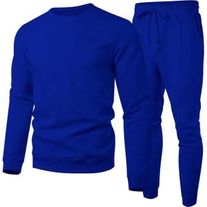 imageUOUA Mens 2 Piece Sweat Suits Set Long Sleeve Sweatshirt Jogging Sweatpants Tracksuits OutfitsRoyal Blue