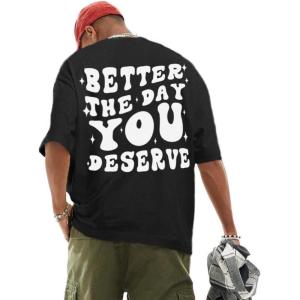 imageUOUA Mens Graphic Tees Vintage TShirts Oversized Letter Print Casual Crewneck Cotton Top Short Sleeve Rapper StreetwearWhite Slogan Letter