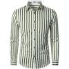 imageVATPAVE Mens Casual Stylish Striped Shirt Long Sleeve Button Down Shirt Regular Fit Dress Shirt with PocketArmy Green