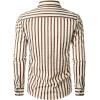 imageVATPAVE Mens Casual Stylish Striped Shirt Long Sleeve Button Down Shirt Regular Fit Dress Shirt with PocketBrown