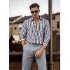 imageVATPAVE Mens Casual Stylish Striped Shirt Long Sleeve Button Down Shirt Regular Fit Dress Shirt with PocketNavy