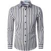 imageVATPAVE Mens Casual Stylish Striped Shirt Long Sleeve Button Down Shirt Regular Fit Dress Shirt with PocketNavy