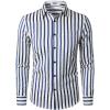 imageVATPAVE Mens Casual Stylish Striped Shirt Long Sleeve Button Down Shirt Regular Fit Dress Shirt with PocketRoyalblue