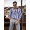 imageVATPAVE Mens Casual Stylish Striped Shirt Long Sleeve Button Down Shirt Regular Fit Dress Shirt with PocketRoyalblue