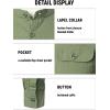 imageVATPAVE Mens Cotton Banded Collar Shirt Casual Button Down Long Sleeve Dress Shirts with PocketArmy Green