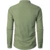 imageVATPAVE Mens Cotton Banded Collar Shirt Casual Button Down Long Sleeve Dress Shirts with PocketArmy Green