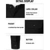 imageVATPAVE Mens Cotton Banded Collar Shirt Casual Button Down Long Sleeve Dress Shirts with PocketBlack