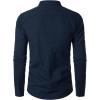 imageVATPAVE Mens Cotton Banded Collar Shirt Casual Button Down Long Sleeve Dress Shirts with PocketNavy