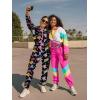 imageUOUA 80s Outfit for Women 90s Costume Jumpsuits Long Sleeves Windbreaker One Piece Party TracksuitBlack Print