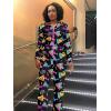 imageUOUA 80s Outfit for Women 90s Costume Jumpsuits Long Sleeves Windbreaker One Piece Party TracksuitBlack Print