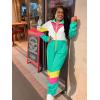 imageUOUA 80s Outfit for Women 90s Costume Jumpsuits Long Sleeves Windbreaker One Piece Party TracksuitMint White