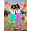 imageUOUA 80s Outfit for Women 90s Costume Jumpsuits Long Sleeves Windbreaker One Piece Party TracksuitMint White