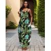 imageUOUA Hawaiian Dresses Women Plus Size Luau Party Sundress Summer Maxi Tropical Boho Beach DressLeaf Blue
