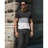 imageUOUA Mens 2 Piece Sweatsuits Outfits Short Sleeve Pullover Loungewear ampamp Joggers Sweatpants Summer Casual Track Suits SetDarkgreyblockwhite