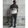 imageUOUA Mens 2 Piece Sweatsuits Outfits Short Sleeve Pullover Loungewear ampamp Joggers Sweatpants Summer Casual Track Suits SetDarkgreyblockwhite