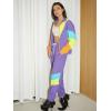imageUOUA Womens Color Block 2 Piece 80s 90s Outfits Long Sleeve Windbreaker Jacket Tracksuit SetBlue Purple