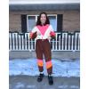 imageUOUA Womens Color Block 2 Piece 80s 90s Outfits Long Sleeve Windbreaker Jacket Tracksuit SetBrown White