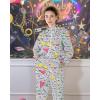 imageUOUA Womens Color Block 2 Piece 80s 90s Outfits Long Sleeve Windbreaker Jacket Tracksuit SetWhite Graphic