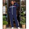 imageUOUA Womens Plus Size Jogging Suit 2 Piece Sweatsuit Long Sleeve Jacket ampamp Pants Two Piece Track Set OutfitPatchwork Navy