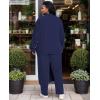 imageUOUA Womens Plus Size Jogging Suit 2 Piece Sweatsuit Long Sleeve Jacket ampamp Pants Two Piece Track Set OutfitPatchwork Navy