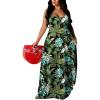 imageUOUA Hawaiian Dresses Women Plus Size Luau Party Sundress Summer Maxi Tropical Boho Beach DressLeaf Blue