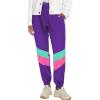 imageUOUA Womens 80s Pants 90s Neon Workout with Pocket for Fun Theme Party Reversible Casual SweatpantsPurple