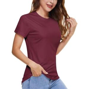 imageBoladeci Womens Sun Shirts UPF 50 UV Protection Short Sleeve Rash Guard Quick Dry Lightweight Top TShirts Swim ShirtsWine Red