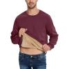 imageBoladeci Mens Full Sherpa Lined Crewneck Sweatshirts Heavyweight Fleece Pullover Thick Thermal Long Sleeve CottonBurgundy