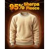 imageBoladeci Mens Full Sherpa Lined Crewneck Sweatshirts Heavyweight Fleece Pullover Thick Thermal Long Sleeve CottonKhaki