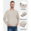 imageBoladeci Mens Full Sherpa Lined Crewneck Sweatshirts Heavyweight Fleece Pullover Thick Thermal Long Sleeve CottonLight Khaki