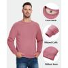 imageBoladeci Mens Full Sherpa Lined Crewneck Sweatshirts Heavyweight Fleece Pullover Thick Thermal Long Sleeve CottonPink