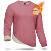 imageBoladeci Mens Full Sherpa Lined Crewneck Sweatshirts Heavyweight Fleece Pullover Thick Thermal Long Sleeve CottonPink