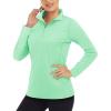 imageBoladeci Womens UPF 50 Sun Shirts 14 Zip Lightweight Long Sleeve Summer Tops UV Protection Quick Dry Golf ShirtsMint Green
