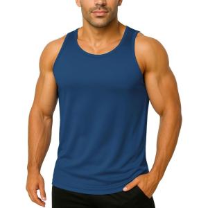 imageBoladeci Mens Tank Top Workout Athletic Quick Dry UPF 50 Sun Protection Lightweight Summer Beach Gym Sleeveless ShirtsBlue Gray