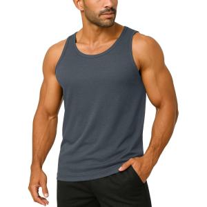 imageBoladeci Mens Tank Top Workout Athletic Quick Dry UPF 50 Sun Protection Lightweight Summer Beach Gym Sleeveless ShirtsDark Gray