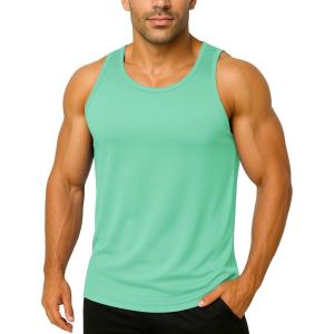 imageBoladeci Mens Tank Top Workout Athletic Quick Dry UPF 50 Sun Protection Lightweight Summer Beach Gym Sleeveless ShirtsMint Green