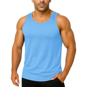imageBoladeci Mens Tank Top Workout Athletic Quick Dry UPF 50 Sun Protection Lightweight Summer Beach Gym Sleeveless ShirtsSky Blue