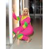 imageUOUA Plus Size 80s Outfit for Women 90s Costume Long Sleeves Windbreaker 2 Piece Party TracksuitPink