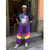 imageUOUA Plus Size 80s Outfit for Women 90s Costume Long Sleeves Windbreaker 2 Piece Party TracksuitPurple