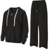 imageUOUA Plus Size Womens 2 Piece Sweatsuits Outfits Zip Up Jackets ampamp Wide Leg Sweatpants Casual Loungewear Tracksuit SetsBlack