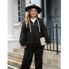 imageUOUA Plus Size Womens 2 Piece Sweatsuits Outfits Zip Up Jackets ampamp Wide Leg Sweatpants Casual Loungewear Tracksuit SetsBlack