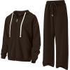 imageUOUA Plus Size Womens 2 Piece Sweatsuits Outfits Zip Up Jackets ampamp Wide Leg Sweatpants Casual Loungewear Tracksuit SetsBrown