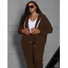 imageUOUA Plus Size Womens 2 Piece Sweatsuits Outfits Zip Up Jackets ampamp Wide Leg Sweatpants Casual Loungewear Tracksuit SetsBrown
