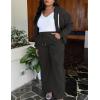 imageUOUA Plus Size Womens 2 Piece Sweatsuits Outfits Zip Up Jackets ampamp Wide Leg Sweatpants Casual Loungewear Tracksuit SetsDark Grey