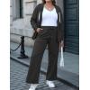 imageUOUA Plus Size Womens 2 Piece Sweatsuits Outfits Zip Up Jackets ampamp Wide Leg Sweatpants Casual Loungewear Tracksuit SetsDark Grey